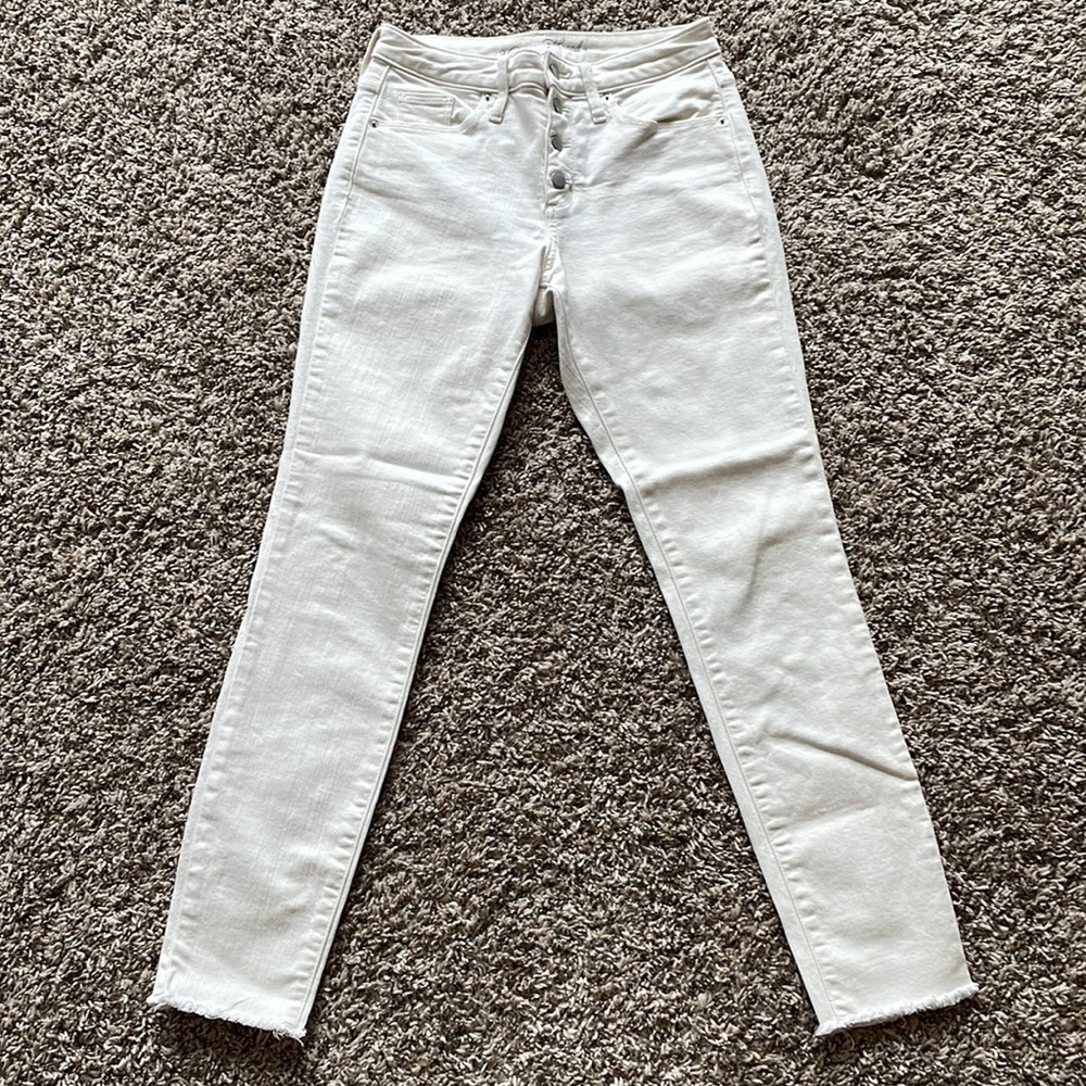 Off White High Rise Skinny Jeans